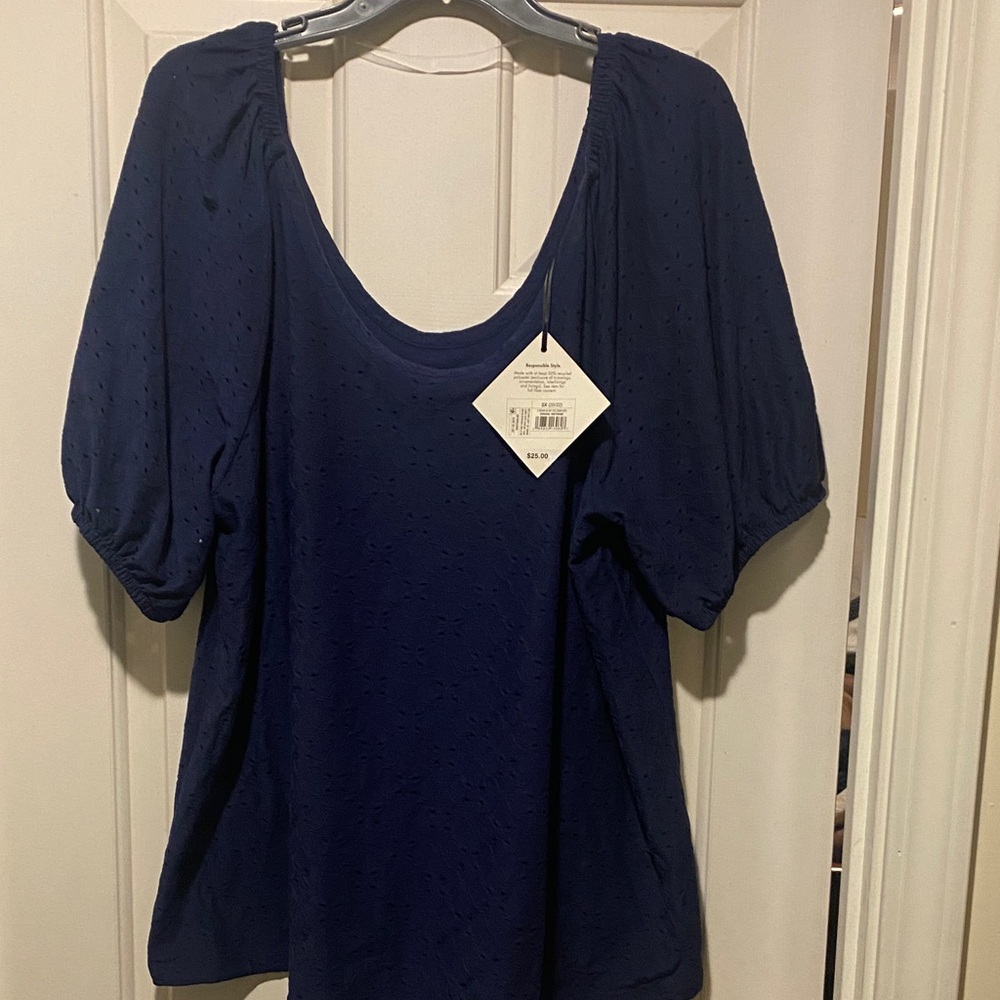 Ava & Viv Deep Blue Blouse